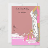 50e 50e verjaardag Retro Diva Pink Art deco Kaart (Achterkant)