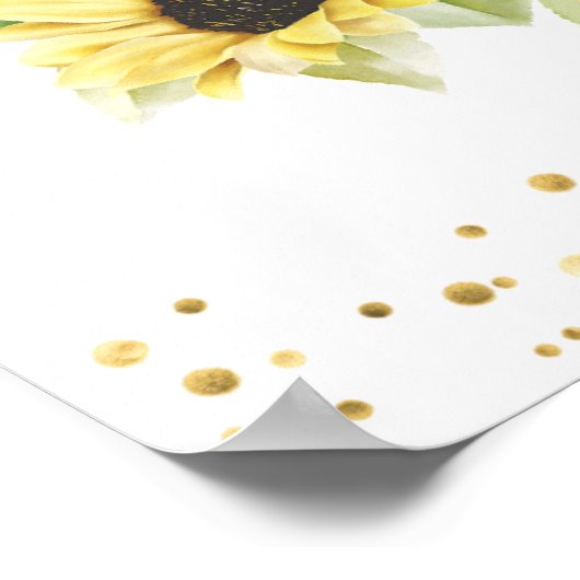 50e 50e verjaardagsfeestje Zonnebloem Bloemen Welk Poster (Hoek)