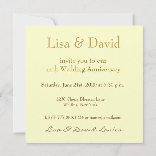 50e - 59e Jubileum Uitnodiging - GOLD Daisy (Achterkant)