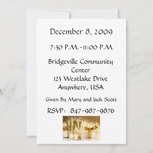 50e-59e verjaardag van de persoonlijke uitnodiging (Achterkant)