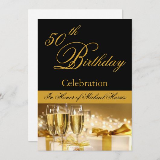 50e-59e verjaardag van de persoonlijke uitnodiging (Voorkant / Achterkant)
