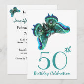 50e - 59e verjaardag van de uitnodiging tot Blauwg (Voorkant / Achterkant)