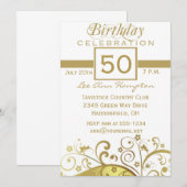 50e - 59e verjaardag van uitnodigingen van de Birt (Voorkant / Achterkant)