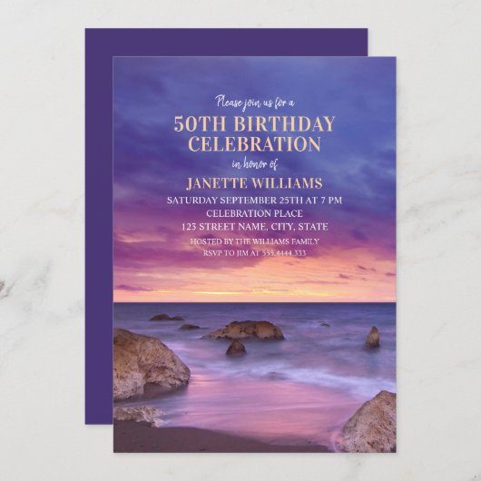 50e aangeboren dag Oostzee bestemmingskool Kaart (Voorkant / Achterkant)