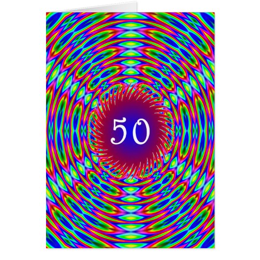 50e Abstracte Trippy Swirls van Birthday (Voorkant)