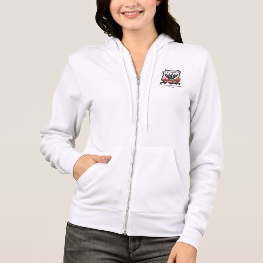 50e Anniv. Vrouwen Bella + Canvas Zip Hoodie (Voorkant)