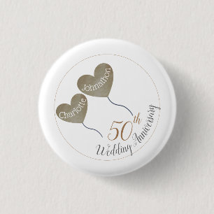 50e ballon voor het Jubileum van de Golden Wedding Ronde Button 3,2 Cm