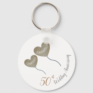 50e ballon voor het Jubileum van de Golden Wedding Sleutelhanger