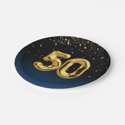 50e ballonnen en Bord van Confetti (Gekanteld)