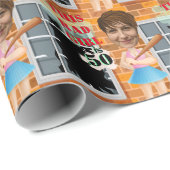 50e bevalling Bad Girl Funny Face Cut-out Cadeaupapier (Rol Hoek)