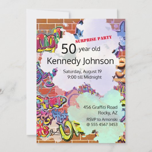 50e bevalling Bad Girl Funny Face Cut-out Kaart (Achterkant)