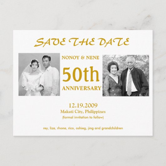 50E BEWAAR DE DATUM AANKONDIGINGSKAART (Voorkant)