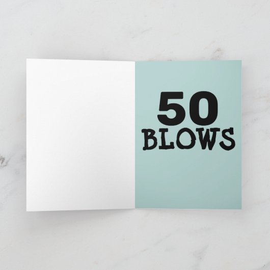 50E BIRTHDAY, 50 BLOWS FUNNY KAARTEN (Binnen)