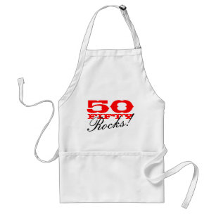 50e Birthday apron   Vijftig Rocks! Standaard Schort