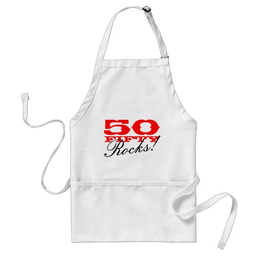 50e Birthday apron | Vijftig Rocks! Standaard Schort (Voorkant)