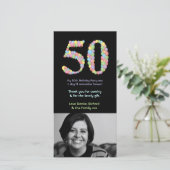 50e Birthday-ballonnen Hartelijk dank voor uw foto Bedankkaart (Staand voorkant)