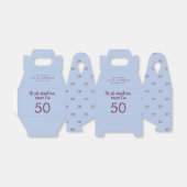 50e Birthday blue elegant modern Favor Box Bedankdoosjes (Uitgevouwen)