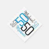 50e Birthday Blue Specialized Paper Napkins Servet (Hoek)