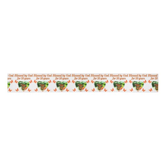 50E BIRTHDAY-BUTTERFLY GROSGRAIN LINT (Voorkant)