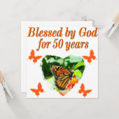 50E BIRTHDAY-BUTTERFLY KAART (Voorkant / Achterkant in situ)