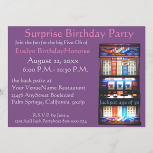 50e 'Birthday'-casino-sleufmachine Kaart