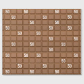 50e 'Birthday Chocolate' Snoep Bar, ompakken papie Cadeaupapier (Vlak)