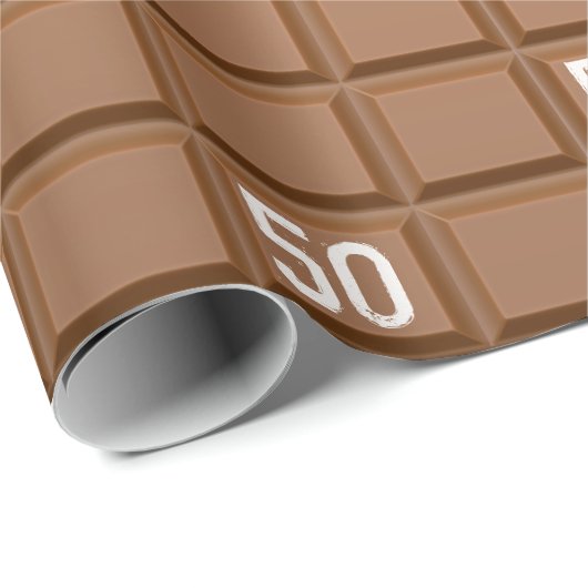 50e 'Birthday Chocolate' Snoep Bar, ompakken papie Cadeaupapier (Rol Hoek)