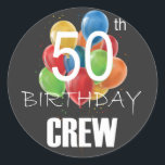 50e Birthday Crew 50 Party Crew Group Ronde Sticker<br><div class="desc">50e verjaardag Crew 50-partijengroep vrienden BDay design Classic Round Sticker Classic Collectie.</div>