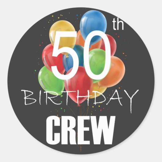 50e Birthday Crew 50 Party Crew Group Ronde Sticker (Voorkant)