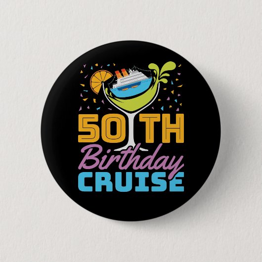 50e Birthday Cruise Ronde Button 5,7 Cm (Voorkant)