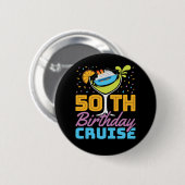 50e Birthday Cruise Ronde Button 5,7 Cm (Voorkant /achterkant)