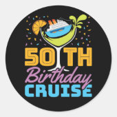 50e Birthday Cruise Ronde Sticker (Voorkant)