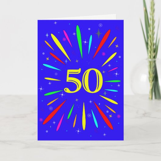 50e 'Birthday Explosion'-Kaart Kaart (Voorkant)