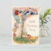 50e Birthday  Fairy Blossom Kaart (Staand voorkant)