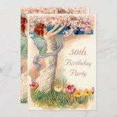 50e Birthday  Fairy Blossom Kaart (Voorkant / Achterkant)