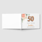 50e Birthday floral roos Gold eucalyptus name Gastenboek (Volledig)