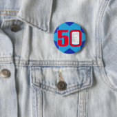 50e Birthday-foto-sterknop/badge Ronde Button 5,7 Cm (In situ)