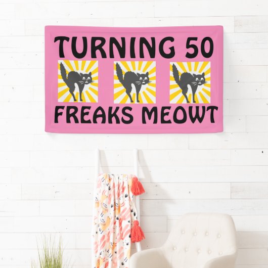 50E BIRTHDAY FUNNY CAT BANNER (Insitu)