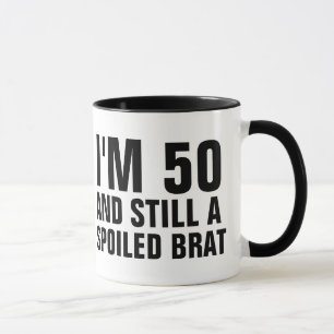 50E BIRTHDAY FUNNY COFFEE MUGS, BRAT MOK
