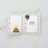 50e Birthday Gold- en Silver Confetti-ballon Kaart (Binnen)