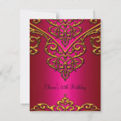 50e 'Birthday Gold'-overlay op Rich Pink Kaart (Voorkant)