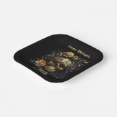 50E BIRTHDAY GOLD SKULL ROOS HALLOWEEN PARTIJ PAPIEREN BORDJE (Gebogen)