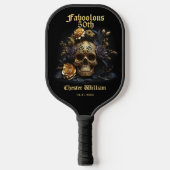 50E BIRTHDAY GOLD SKULL ROOS HALLOWEEN PICKLEBALL PADDLE (Voorkant)