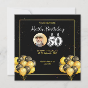 50e Birthday Invitation Card Kaart