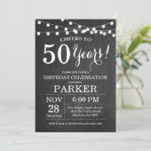 50e Birthday Invitation Chalkboard Kaart (Staand voorkant)
