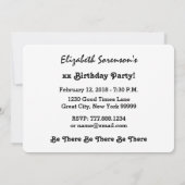 50e BIRTHDAY PARTIJ voor haar zwart-wit H04BZ Save The Date (Achterkant)