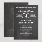 50E BIRTHDAY PARTY CHALKBOARD SURPRISE INVITE KAART (Voorkant / Achterkant)