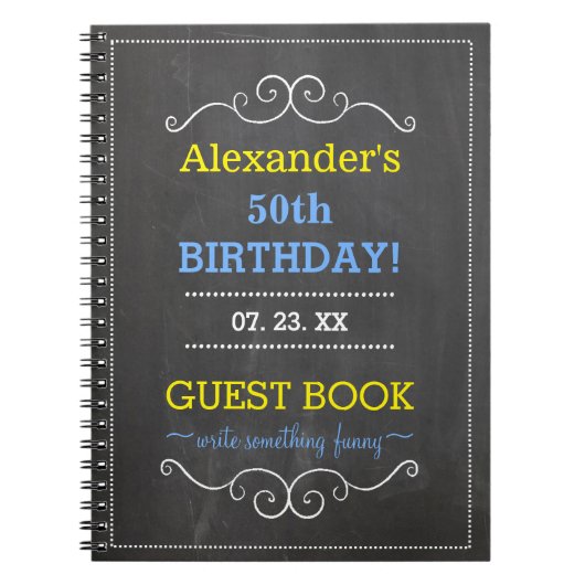 50e Birthday Party Guest Book- Notitieboek (Voorkant)