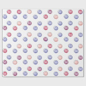 50e Birthday Polka Dots on White Cadeaupapier (Vlak)