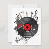 50e Birthday Record Musical Instruments Party Kaart (Voorkant)